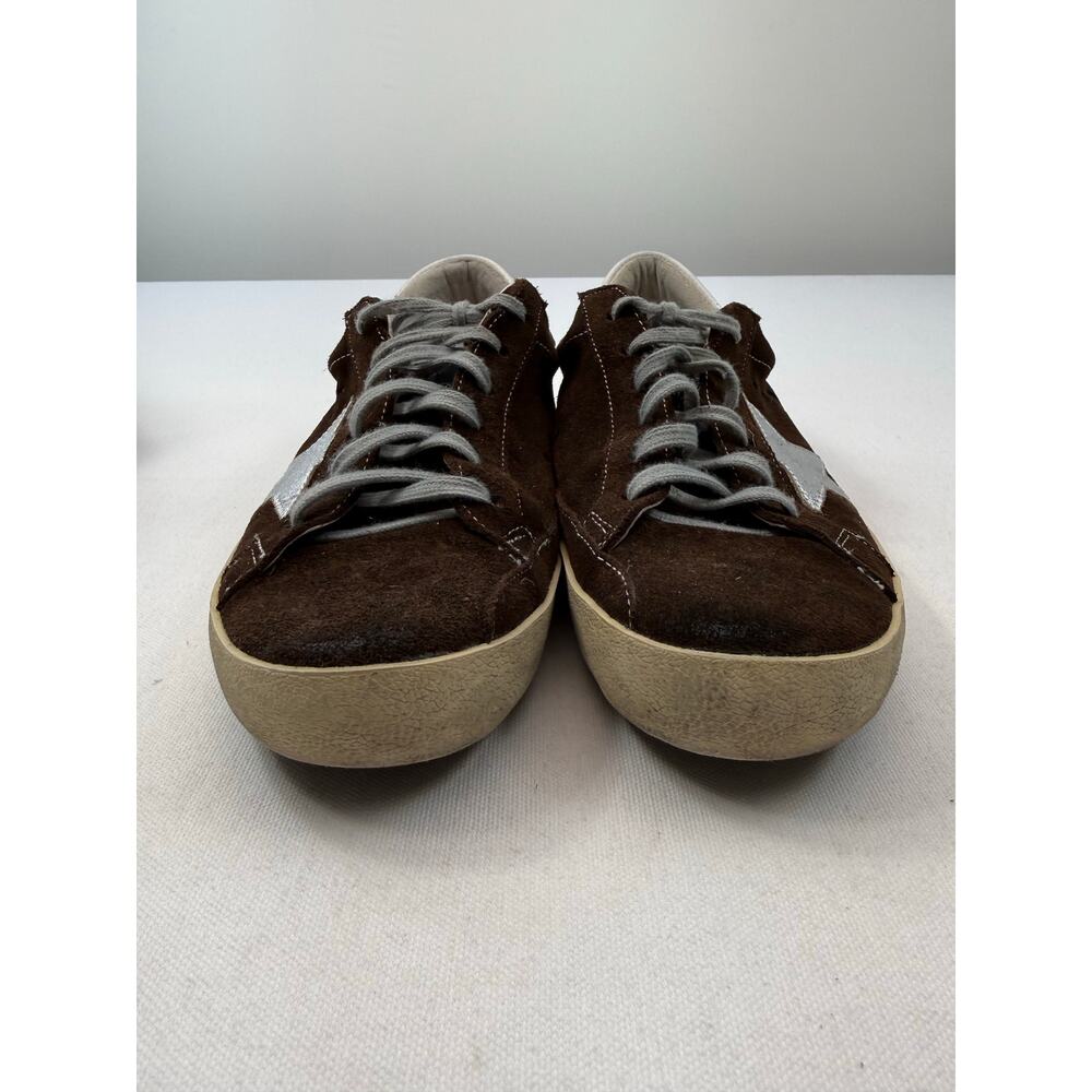 Golden Goose Deluxe Brand Superstar Brown Suede Silver Star Sneakers EU 38 US 8 - Picture 11 of 14
